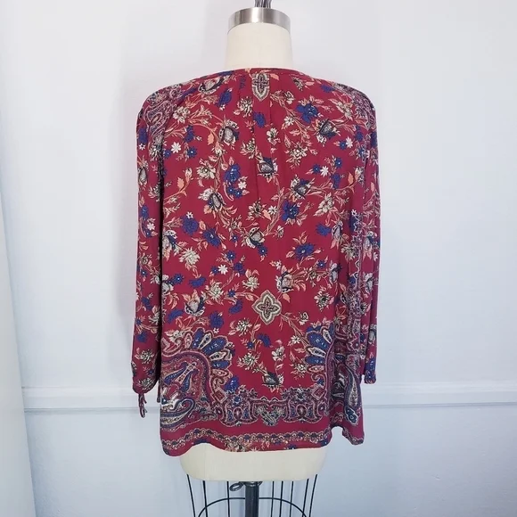 🌸 Lucky Brand | Bohemian‎ Floral Jersey Top S - Picture 5 of 13